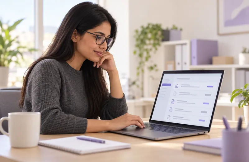 Concepto de portal de clientes con panel de solicitudes.